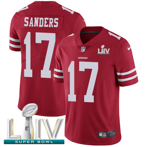 San Francisco 49ers Nike #17 Emmanuel Sanders Red Super Bowl LIV 2020 Team Color Youth Stitched NFL Vapor Untouchable Limited Jersey